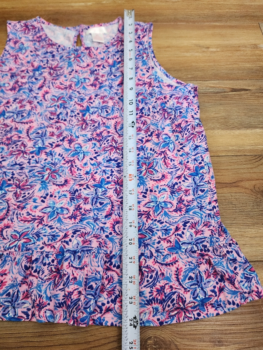 Stella Parker Sleeveless Peplum Top Women's XL Pink Floral - Picture 6 of 7